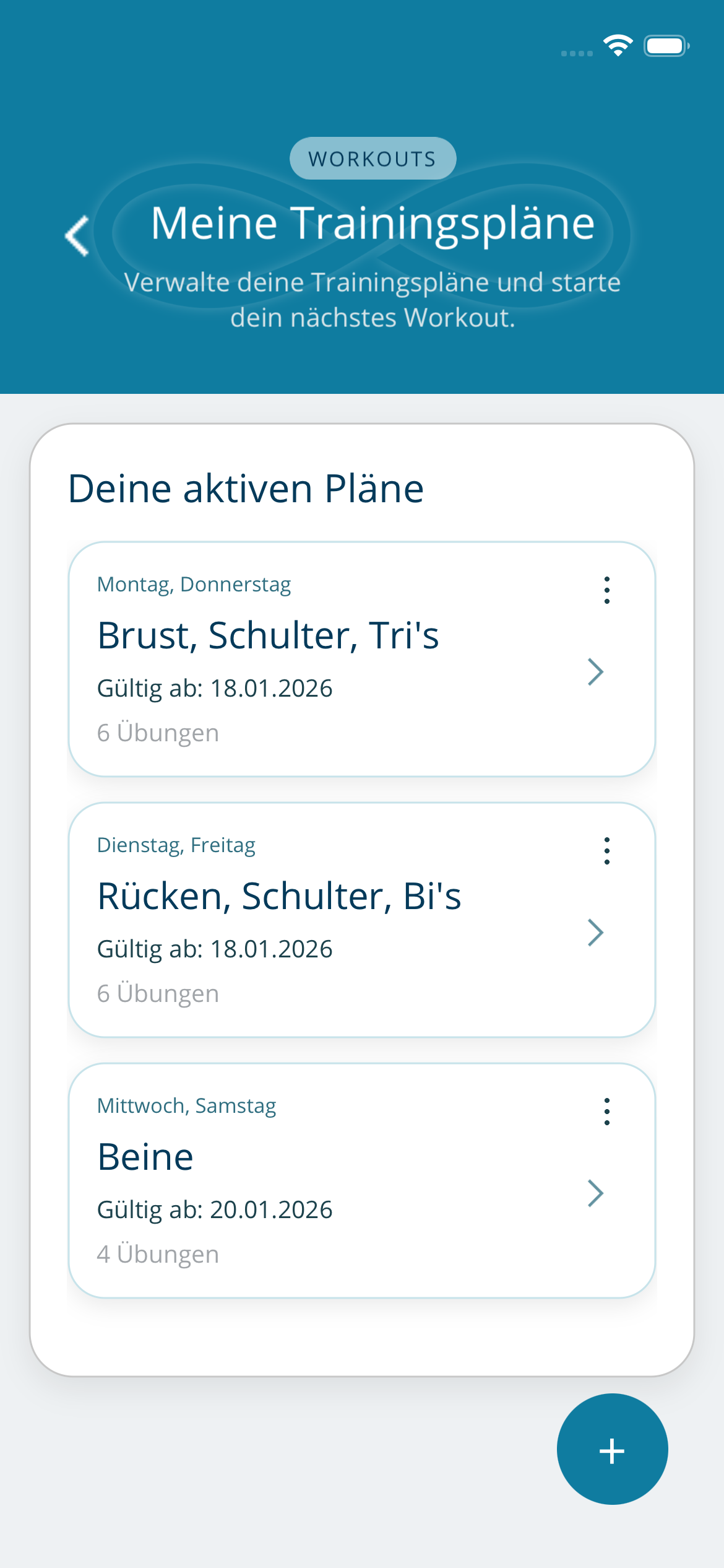 Workoutpläne Screenshot